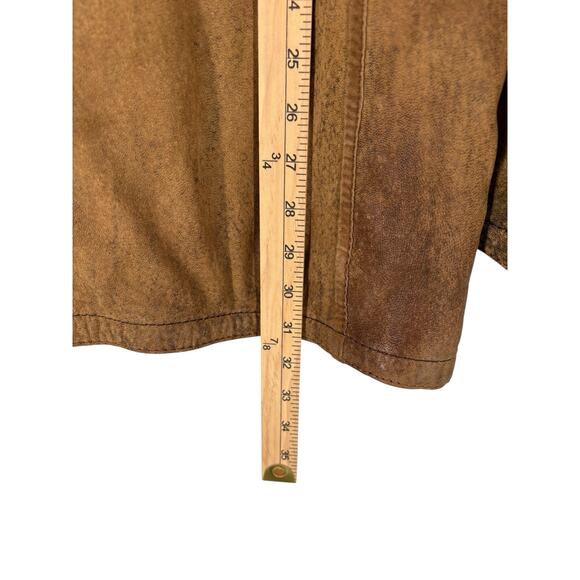 Gimo's Leather Italy Coat Size 44 Rustic Burnished Luxury Mens - Picture 6 of 16